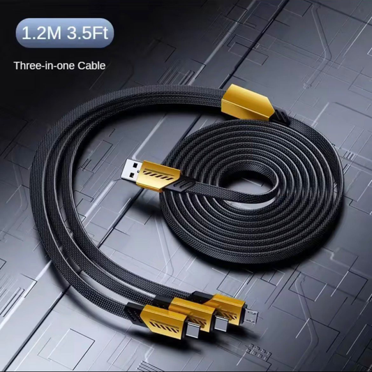 3-in-1 Fast Charging Cable — Type-C, Lightning & All-in-One Cable